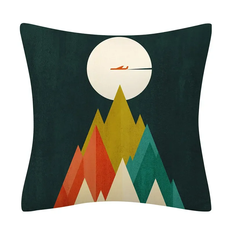 창의적인 색상 기하학 디자인 패턴 쿠션 커버, 소파 사무실 좌석, 자동차 허리 홈 장식, 45x45cm
