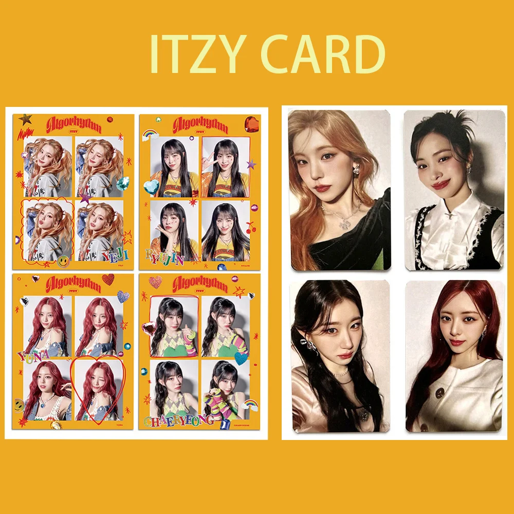 케이팝 ITZY 앨범 알고리듬 럭키 카드, 류진 유지 양면, 한국 스타일 스페셜 로모 카드, 팬 컬렉션 선물, 4 개 세트 