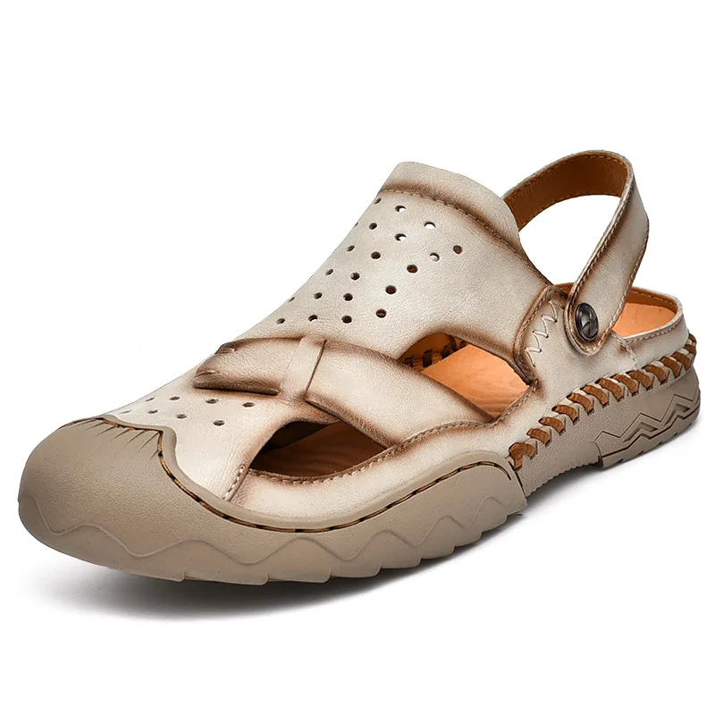 Mens Outdoor Sports Summer Shoes Low Heel Sliders Sandals Summer Men's Beach Shoes_voghion.com