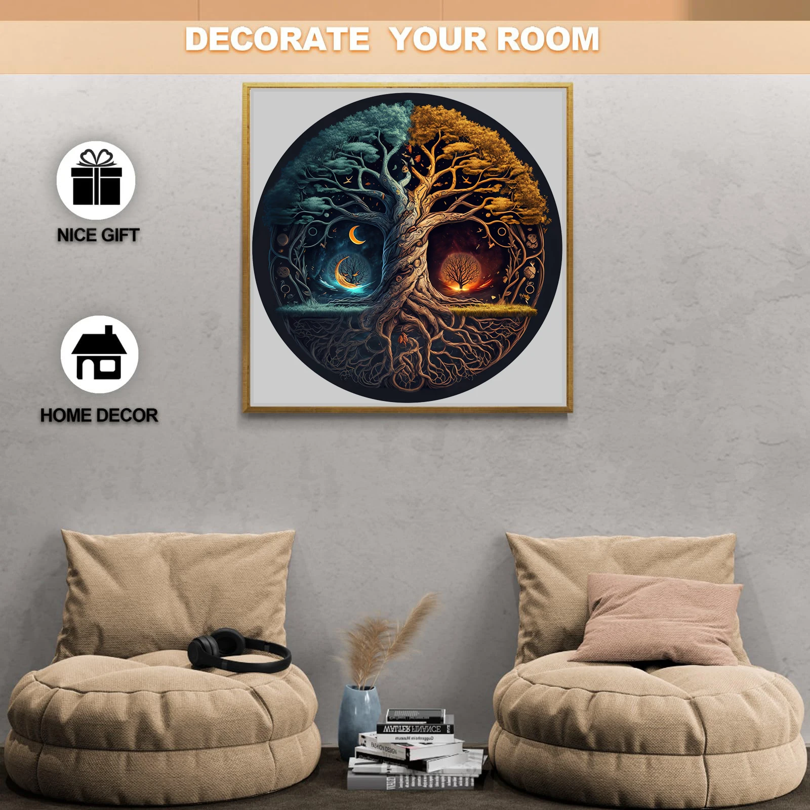 Jigsaw Puzzles Wooden Jigsaw Puzzles Wooden Puzzle Toys Yin-Yang Life Tree Wooden Jigsaw Puzzle For Adults