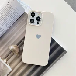 Candy Color Love Heart Silicone Soft TPU Phone Case - Vibrant & Stylish Back Cover for iPhone 15 (Antique White)