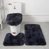 Non-slip Mat Bathroom Absorbent Set Tie-dye Fur Carpet Toilet Three-piece  Accesorios Baño 6