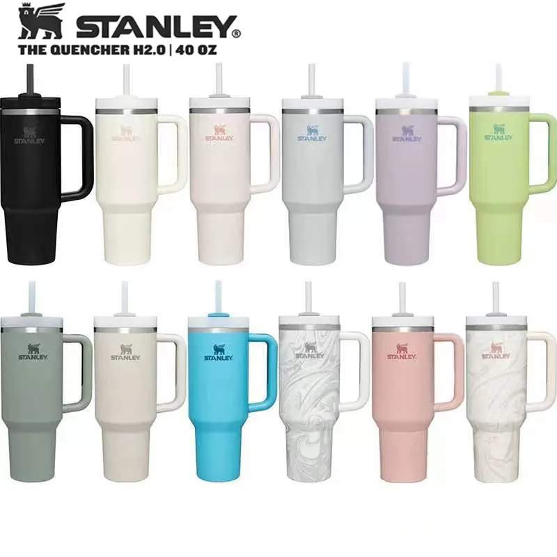 Stanley 40oz Tumbler with Handle Straw Lid Stainless Steel Vacuum Insulated  Travel Mug Double Wall Thermal Iced Coffee Cup - AliExpress