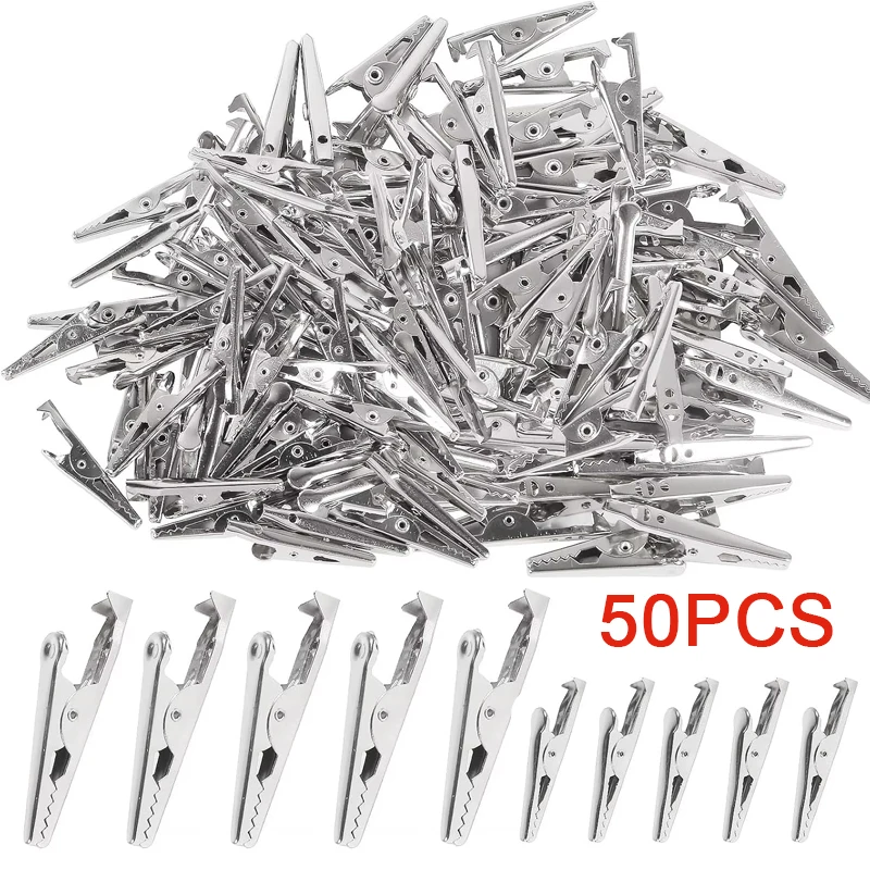 50PCS 미니 악어 클립 미니 금속 악어 클립 28mm 35mm 45mm 배터리 테스트용 전기 테스트용