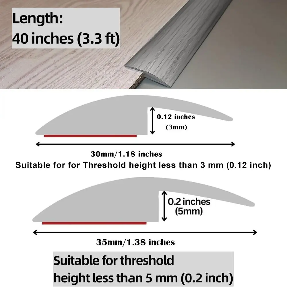 Carpet To Tile Floor Transition Strip Self Adhesive Cuttable Threshold Cover PVC Household Flat Button Strip Doorway