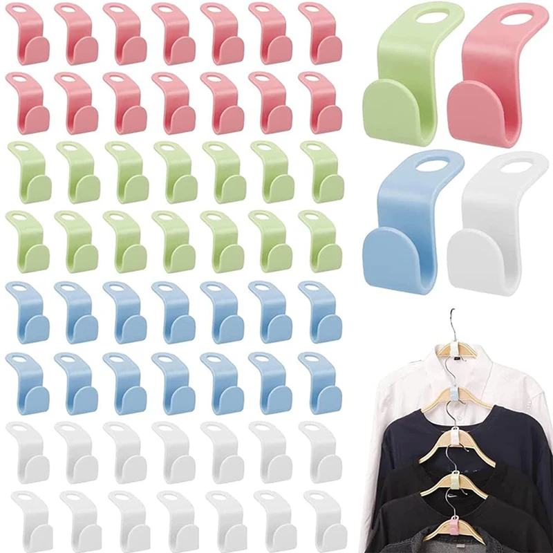 Space Saving Clothes Hanger Connector Hooks  Clothes Organizer Wardrobe  Plastic - Hangers - Aliexpress