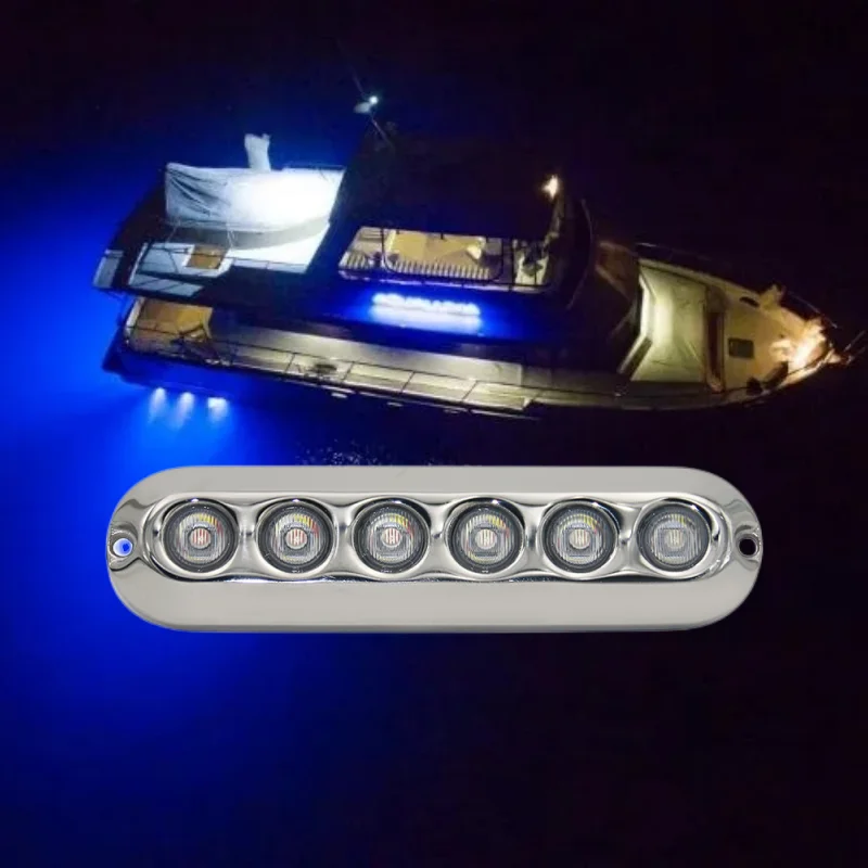 60W LED Marine Yacht Lamp DC12V 24V 316L Stainless Steel IP68 Anti-corrosion Boat Underwater Light Saltwater Яхты Катера refined 150mm 316l stainless steel led swimming pool light blue white light for swimming pool underwater lighting