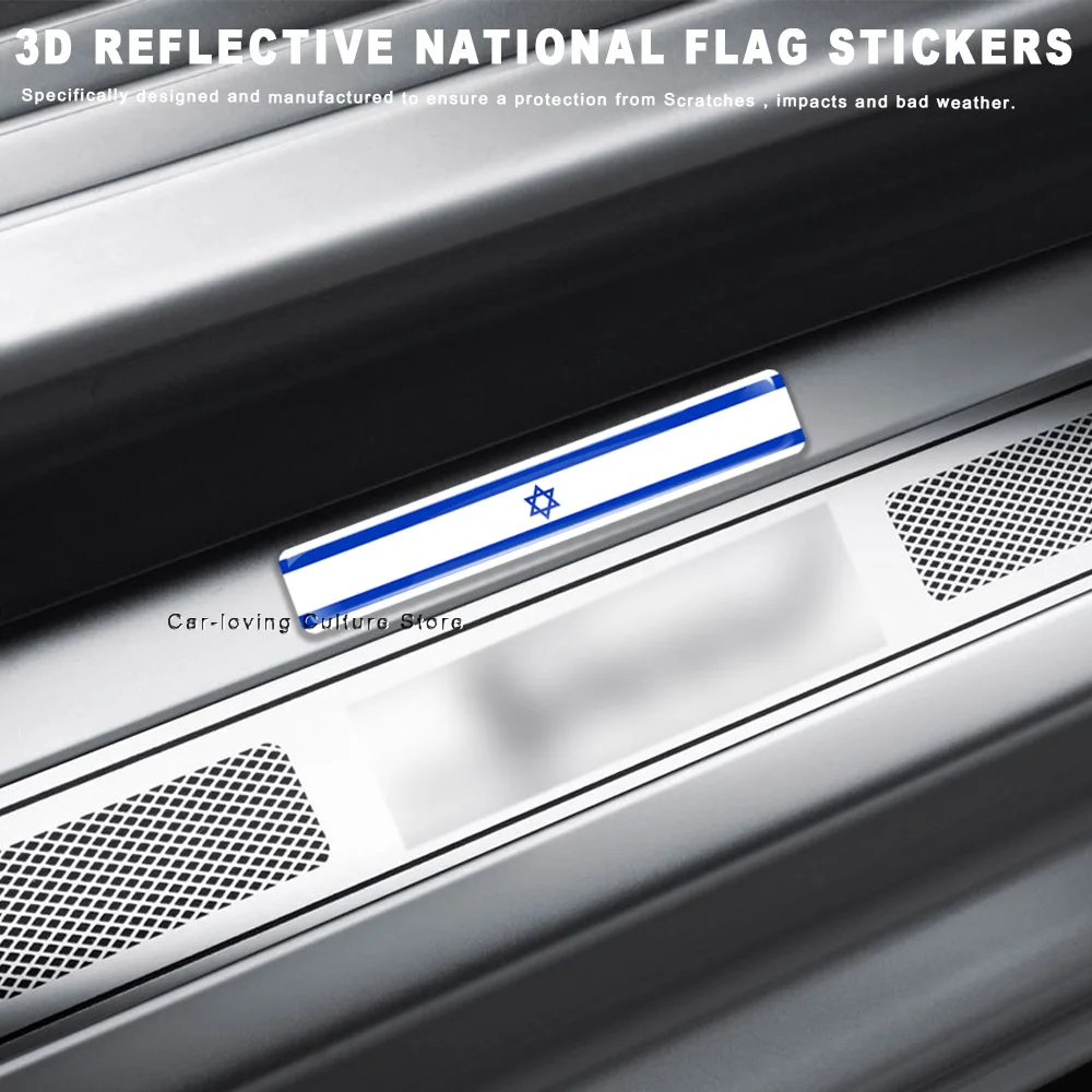 

3D Reflective National Flag Stickers For Motorcycle Accessories, Car Stickers For USA, Germany, Latvia, Israel, Hungary