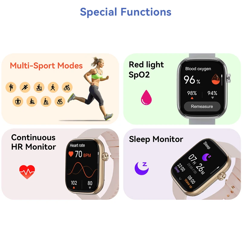 IMIKI ST2 Smart Watch 1.96'' Big Display Voice Assistant 100+