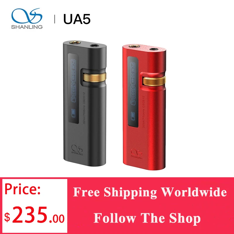 

SHANLING UA5 Portable USB DAC AMP Dual ES9038Q2M PCM 768khz DSD512 Type-c to 3.5/4.4mm Decoder Headphone Amplifier