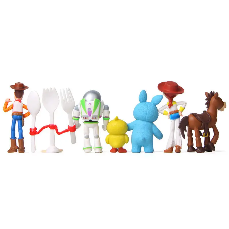 Hot 7pcs/Set Toy Story 4 Action Figures Toys Woody Jessie Buzz Lightyear Forky Pig Bear Figura Model Doll Figurine Kids Gifts - 4