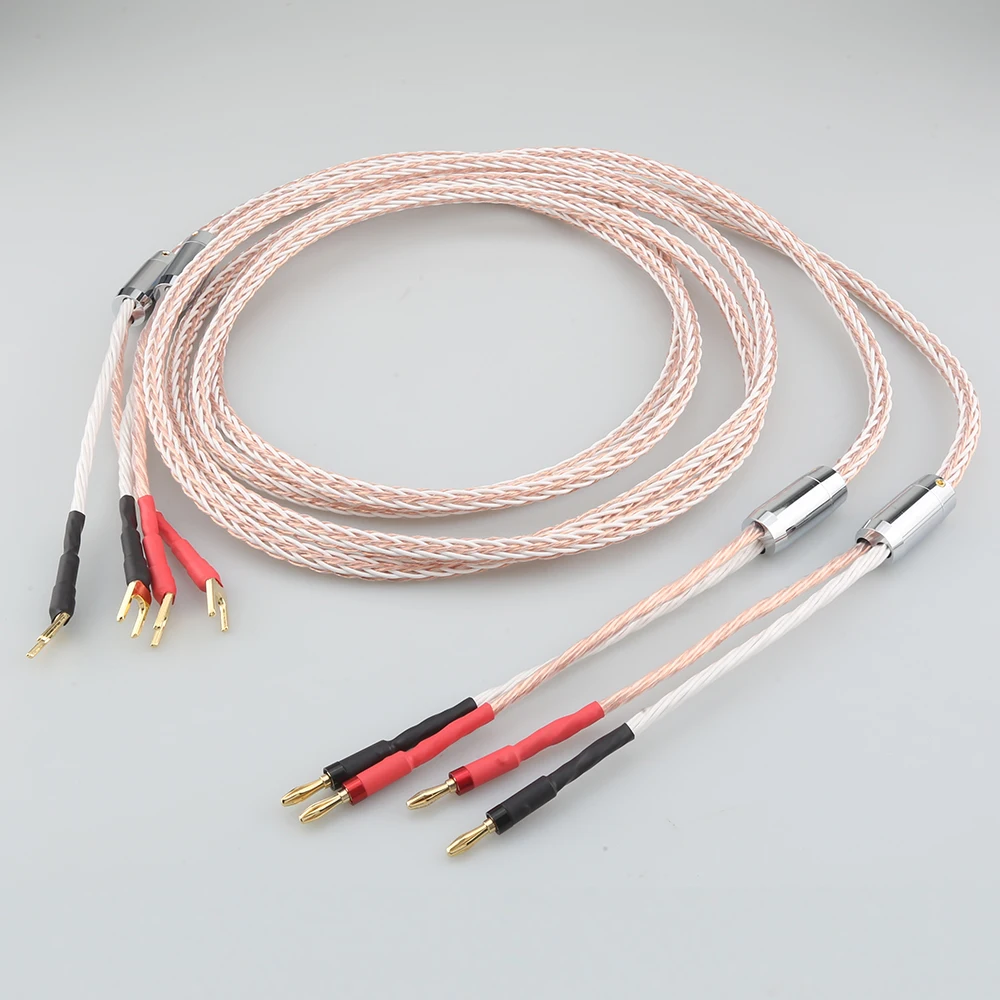 

OCC 8TC speaker cable fever speaker amplifier HiFi connection cable Y-Y / Banana plug-Banana plug / Y-Banana plug