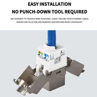 10 PCS-CAT.6A Shielded Tool-less RJ45 Keystone Jack, Up-Down Crimp  10Gbps Network Data Connector for Shielded Cable 4