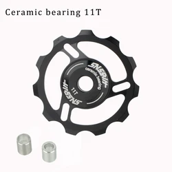 High-Performance Bicycle Derailleur Pulley Wheel with Ceramic Bearings (HA11T Black Ceramics)