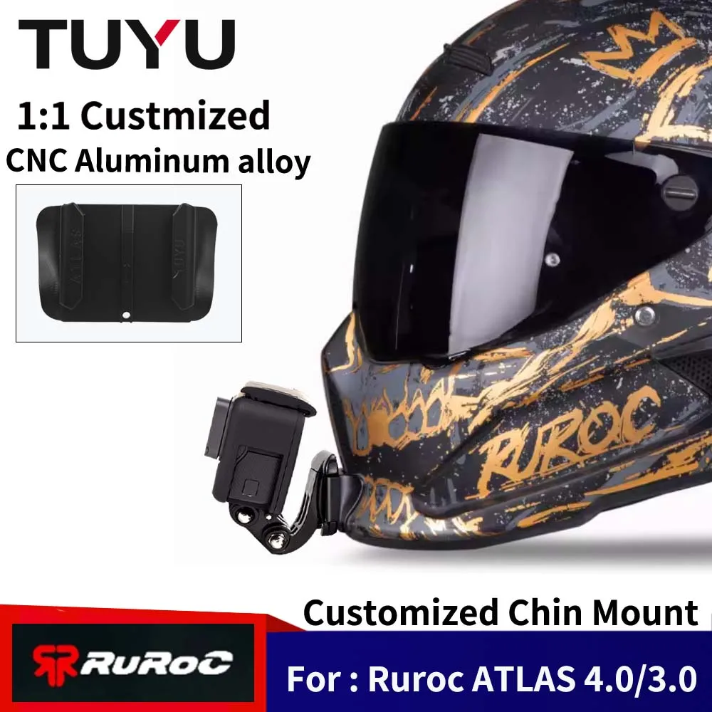 Алюминиевое Крепление для мотоциклетного шлема для Ruroc ATLAS 4,0/3,0 Premium для GoPro12 11 10 Insta360 X3 X2 Rs камера DJI