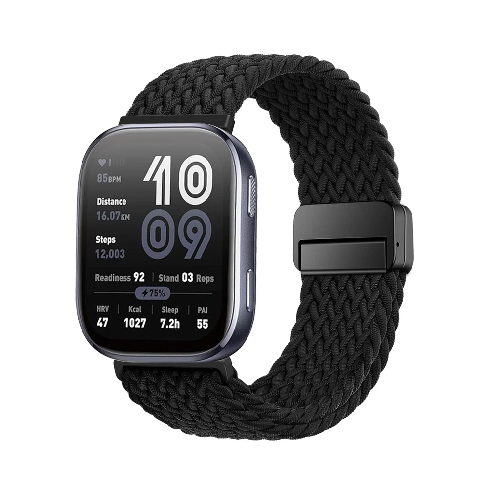 Braided Magnetic Bracelet Strap for Smartwatch – 20mm/22mm Adjustable Watch Band