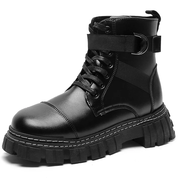Mens Fashion Leather Boots 2023 New Autumn Winter Ankle Boots Men Women