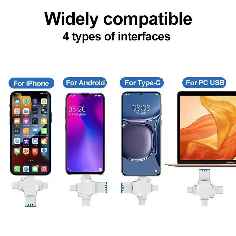 4IN1 Memory Card Reader Type-C OTG Adapter for iPhone Laptop PC USB A Micro SD Card Reader Samsung Huawei Xiaomi LG