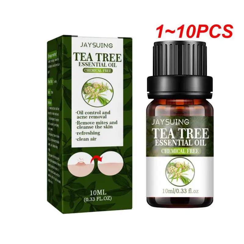 

1~10PCS Tea Tree Facial Essential Oil 10ml Organic Serum Moisturize Brighten Hydrate Skin Anti-Acne Anti- Age Therapeutic Grade