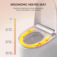 Smart Toilet with Built-in Heated Seat, Tankless Toilet with Auto Flushing, Adjustable Seat Temp, Flush Remote Control 2