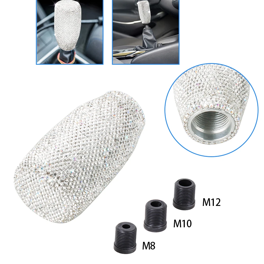 24/7 Customer Service SMKJ Gear Shift Knob Bling Bling Diamond Crown Universal Manual Car