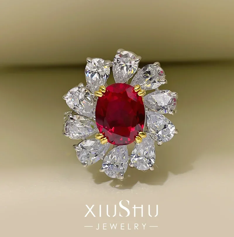 

Кольцо Desire XIUSHU из серебра 925 пробы с красным Рубином 3 карата