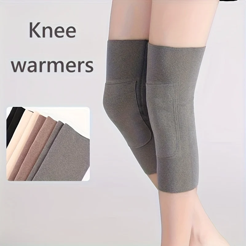 Winter Warm Knee Pads Thermal Velvet Fleece Joint Protection Wrap Sleeve Heat Patch Pocket Anti-cold Arthritis Joints Knee Brace