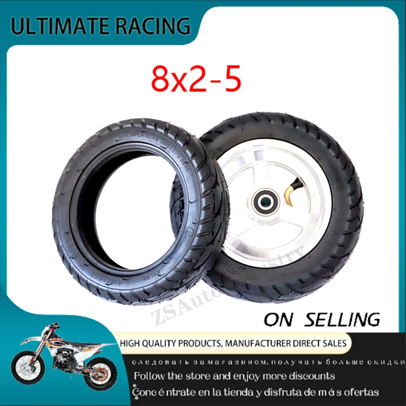 

Applicable To KuGoo S1 S2 S3 C3 Mini Electric Bicycle, High-Quality 8x2.00-5 Tubeless Tire Tubeless Tire 8x2-00-5 Hub