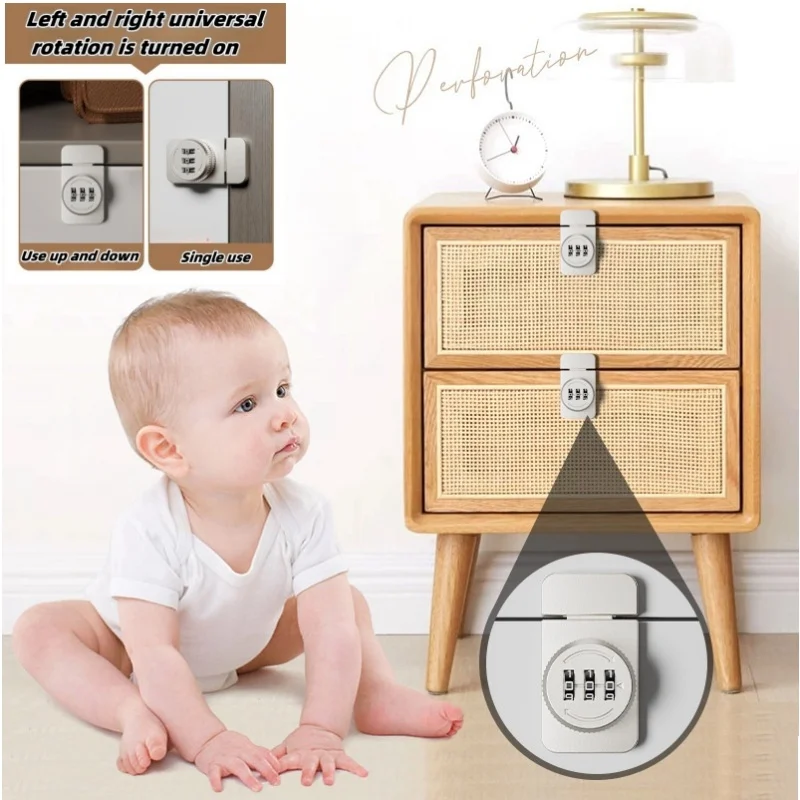 

3-digit Combination Lock Without Punching for Display Storage Glass Door Exposed Latch Buckle Multi-purpose Push-pull Lock