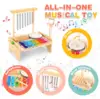 Baby Wooden Montessori Toys Musical Toys Kids Instruments Kit Early Education Drum Set Percussion Toys For Kids Boys Girls 6