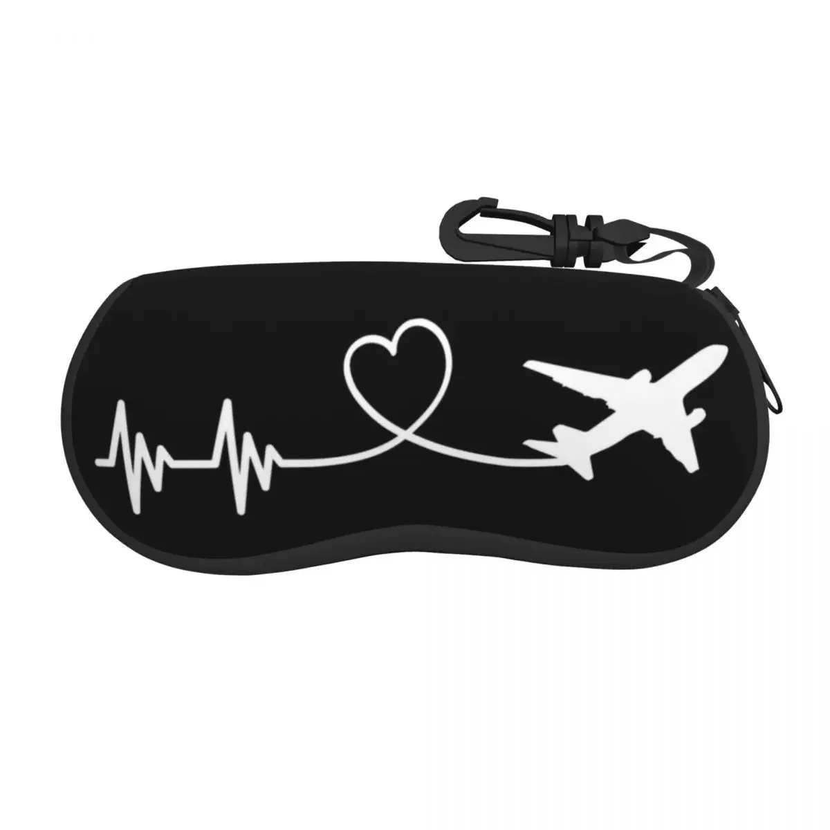 

Custom Airplane Pilot Heartbeat Shell Glasses Case Unisex Cool Aviation Aviator Gift Eyeglasses Case Sunglasses Protector Box
