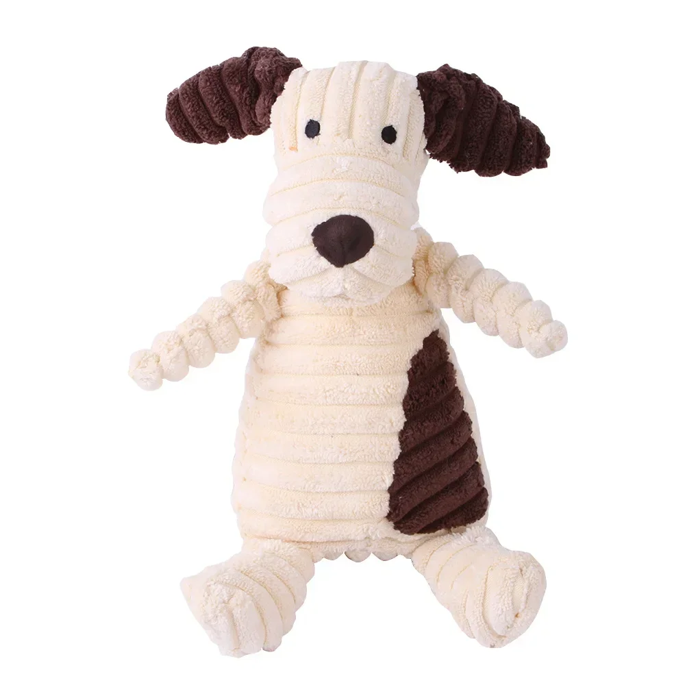 Plush Squeaky Animal Dog Toy – Bite-Resistant Corduroy Toy for Dogs 4