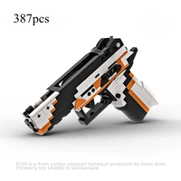 MOC Weapon Building Block Gun P250 Toy Assembly Can Shoot High Difficulty New Mechanical Boy Bricks Children's Toys 1