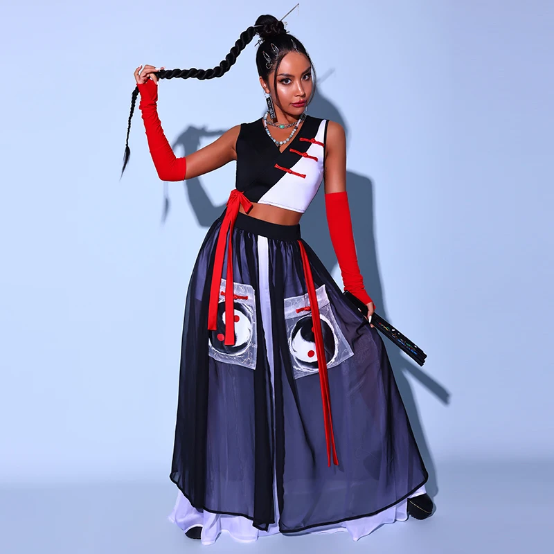 

Women'S Sexy Nightclub National Tide Female Dj Clothing Jazz Dance Performance Outfits Chinese Style Bar Gogo Costume