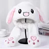 Rabbit Cartoon Hats for Women Child Girls Beanie Winter Plush Bunny Ears Flaps Hats Movable Ears birthday Toy Caps 1