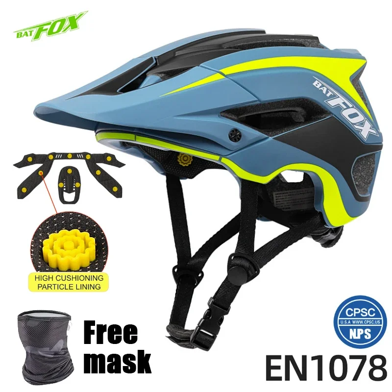 

Горный велосипедный шлем Batfox, цельнолитой защитный шлем для езды на велосипеде по бездорожью, дышащий, для скейтборда, для мужчин и женщин