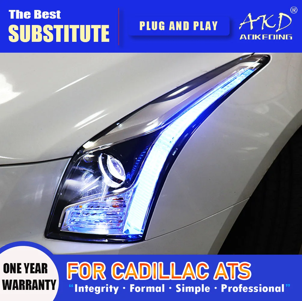 AKDHeadLampforCadillacATSLEDHeadlight20142018HeadlightsATSL