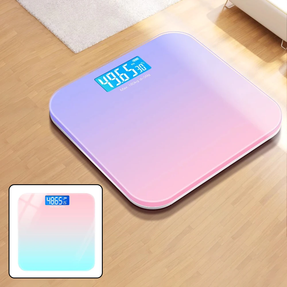 Gradient Color Intelligent LCD Electronic Scale Digital Display Glass Weight Scale Balance Body Health And Weight Loss Battery - Image 3