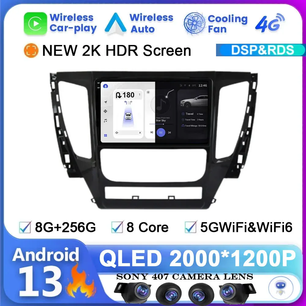 

Android 13 For Mitsubishi Pajero Sport 3 2016 - 2018 Car Radio Carplay Multimedia Video Player Navigation Stereo GPS No 2din DSP