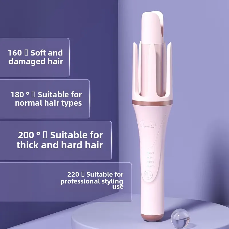Fully Automatic Curling Iron Anti-Tangle Hair Curler with Negative Ions Latest Curling Wand Hair Curler for long-lasting styling