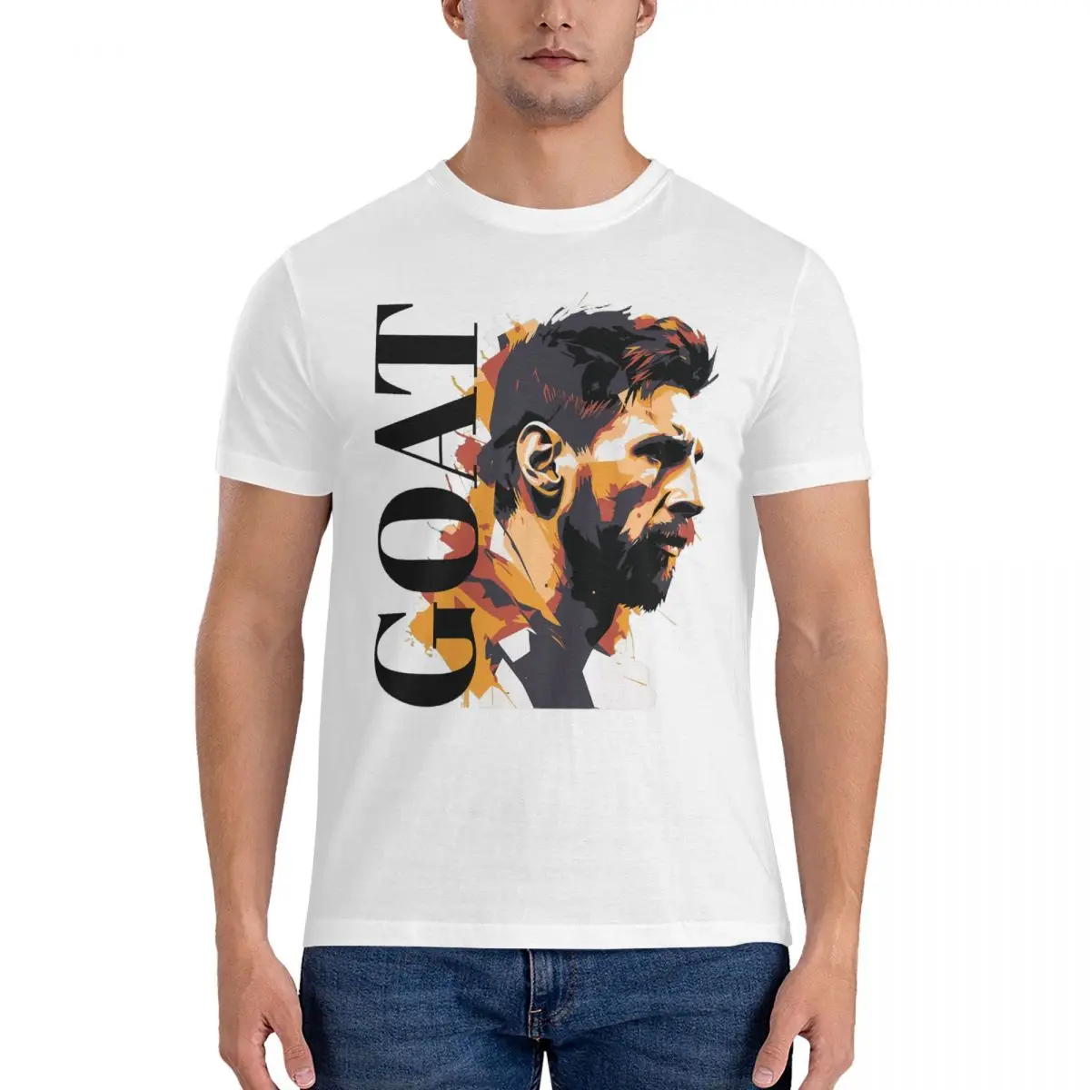 Celebration Gost E Andrmuslims E Messi E Argentina No.10 Capra Caricatura 29 Top Tee Divertente T-Shirt Harajuku Home