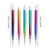 5Pcs Set of Dual-Use Nail Art Pens, Nail Dotting Pens with Silicone Rhinestone Picker for Nail Designs Carving 6