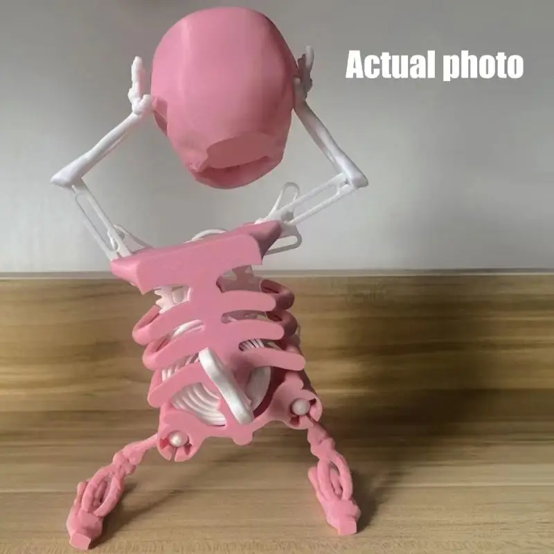 Skeleton Toy 3D Swinging Wind Up 3D Printed for Desk Decoration and Relaxation Desk Decoration