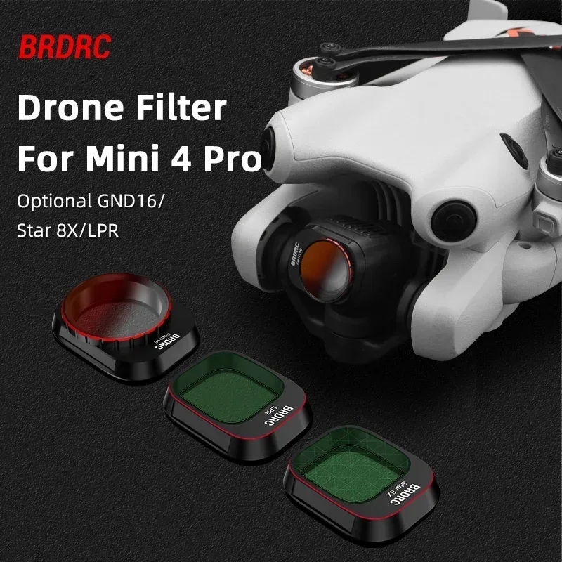 BRDRC Lens Filter DJI Mini 4 Pro LPR/Star 8X/GND16/VND Lens Filter Set Aluminium Frame Optical Glass Drone Accessories lens filters nd filters set