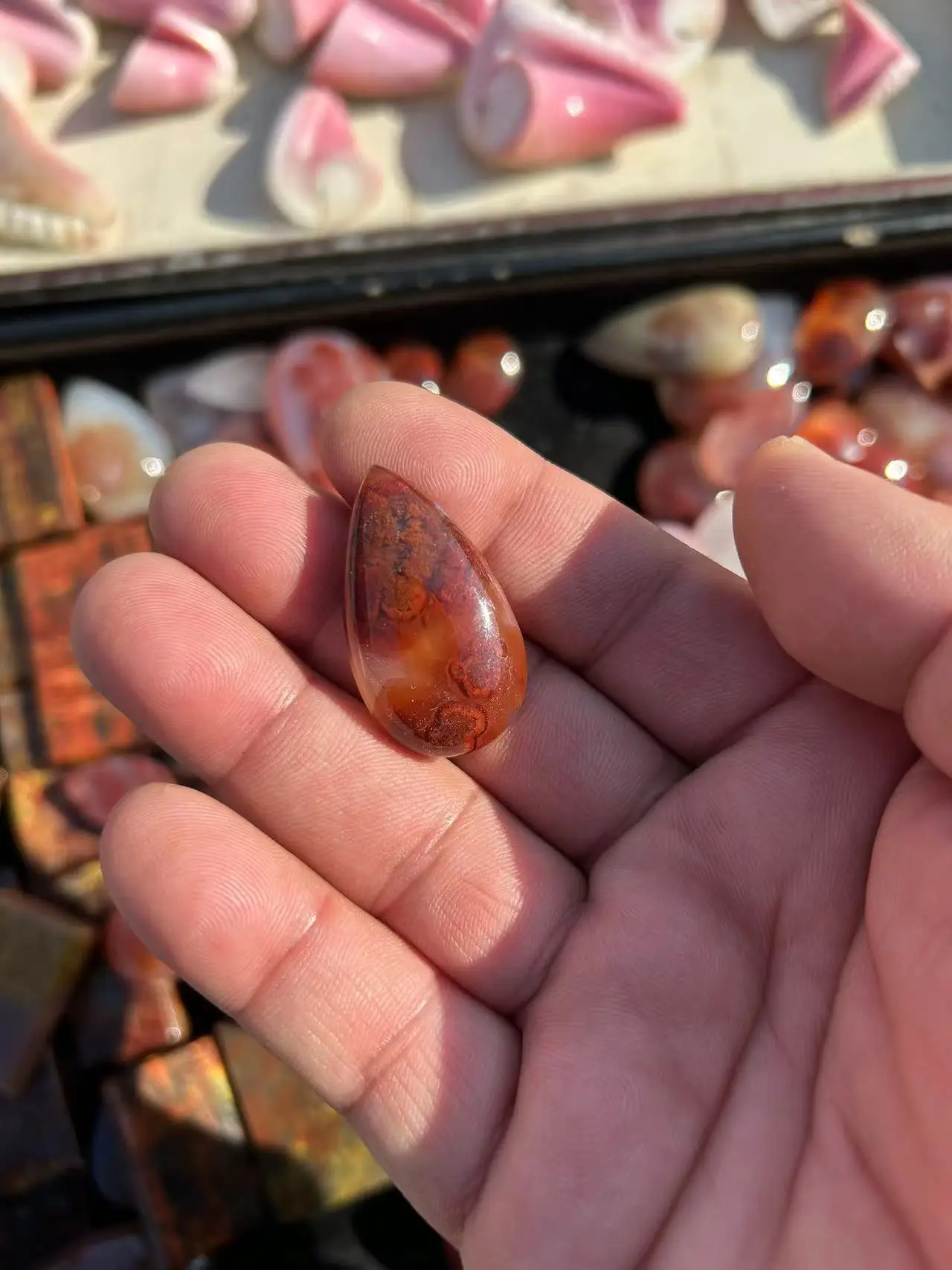 Natural Vermilion Crystal Pendant Water Drop Shape Men's And Women's Anti-Evil Decorative Play Collection Exquisite Shape