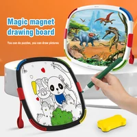 2In1 Magnetic Puzzle Dinosaur Jigsaw Set Drawing Board Diy Children's Coloring Educational for Kids Toddler 2