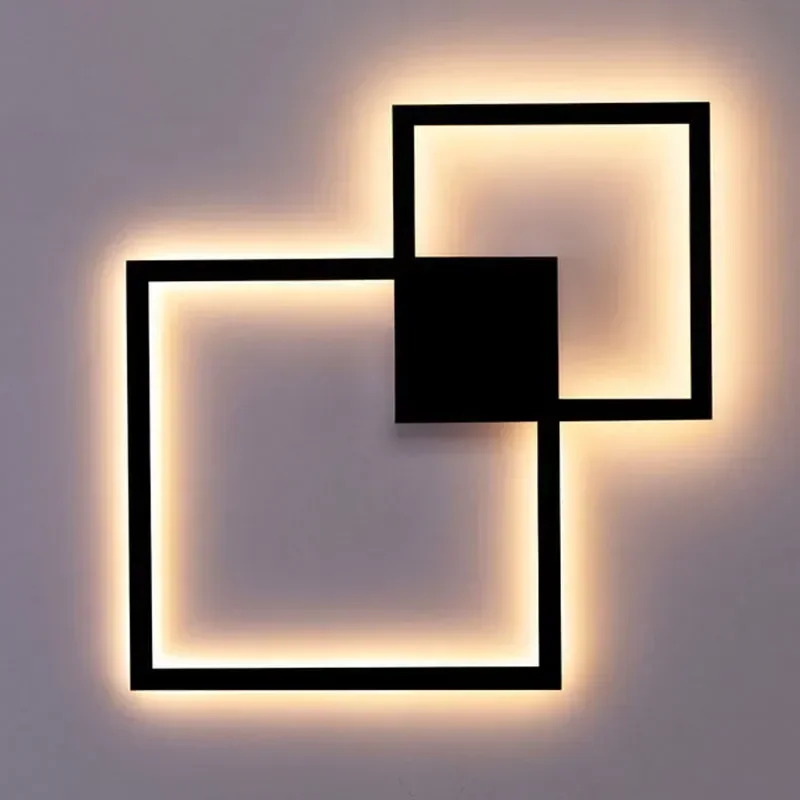 LED 벽 램프 사각 스콘스, 북유럽 실내 조명 램프, 침대 옆 벽 스콘스 램프, 거실 배경, 새로운 디자인