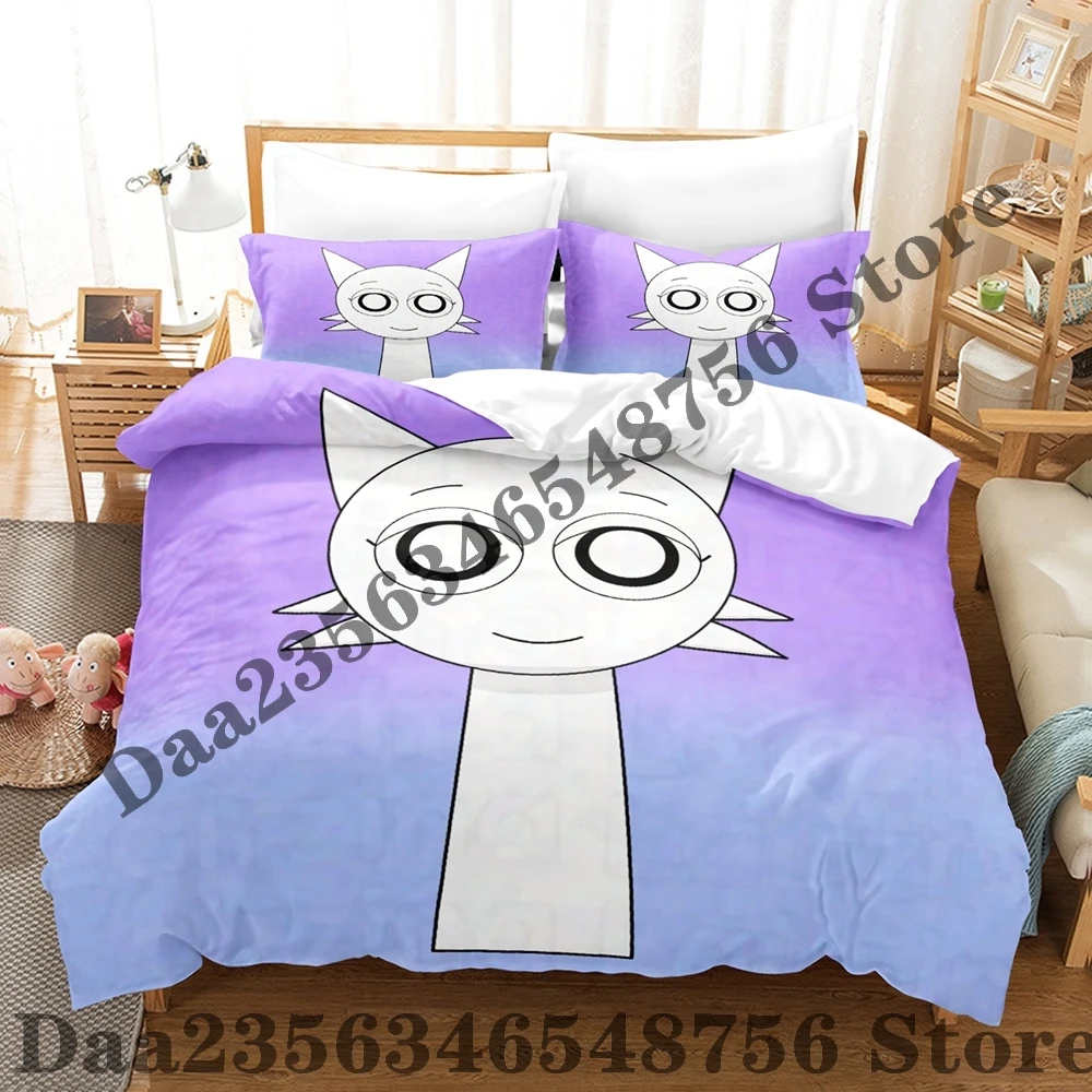 Sprunki Bedding Set Single Twin Full Queen King Size Bed Set Adult Kid Bedroom Duvetcover Sets 3D Print Anime Bed Sheet Set 5