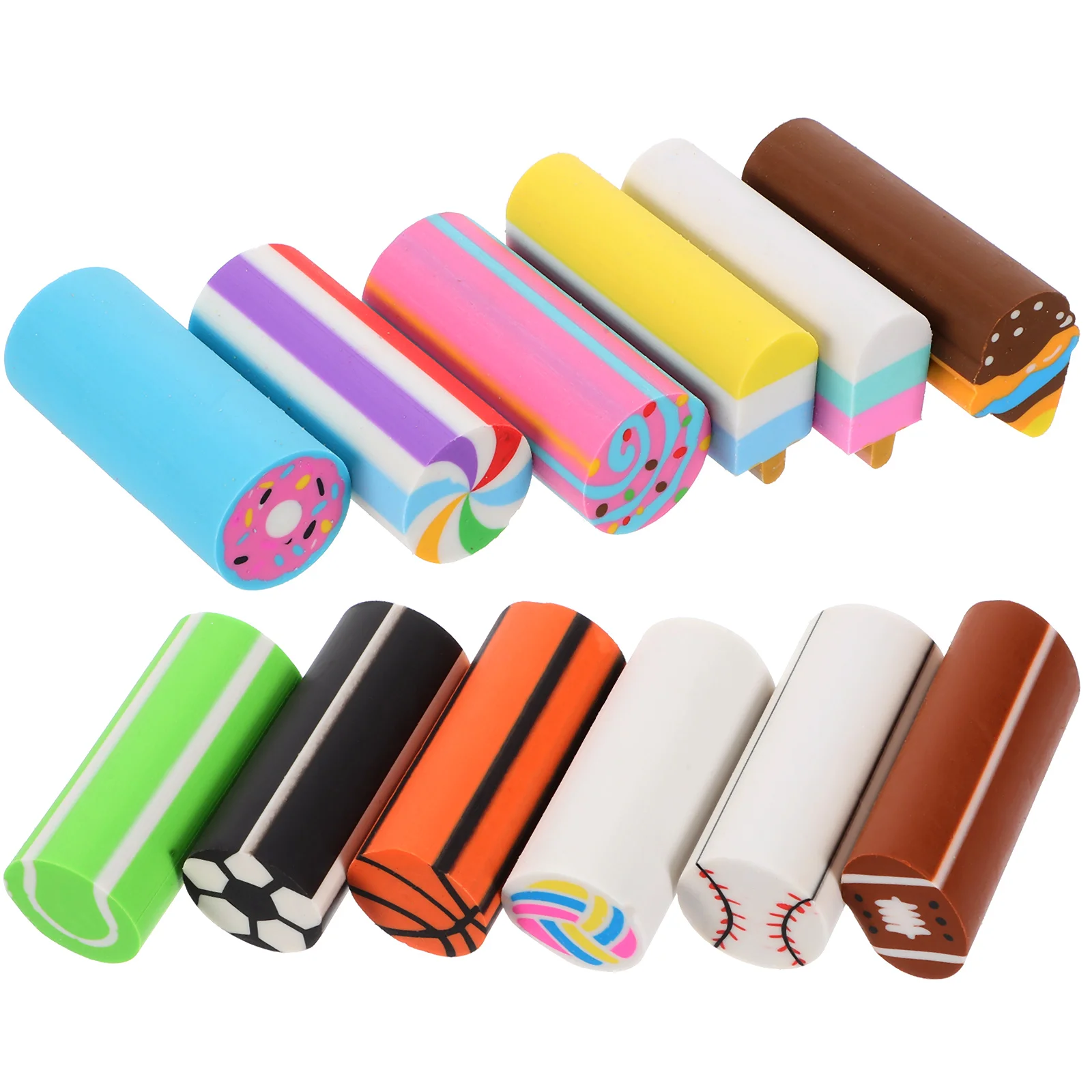 

12 Pcs Cartoon Eraser Soccer Balls Pencil Erasers Multifunction Delicate Tpu Pupils