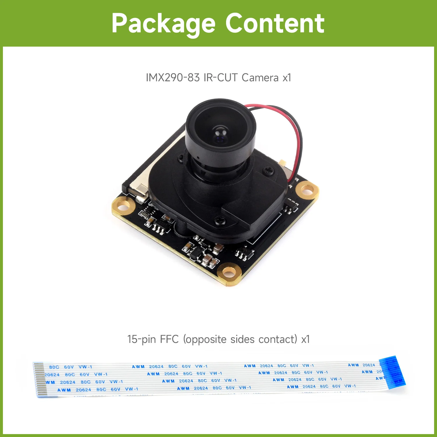 Waveshare IMX290-83 IR-CUT Camera, Starlight Camera Sensor, Fixed-Focus, 2MP, Supports Raspberry PI 4B/3B+ /3A+/Zero/Zero 2 W 6